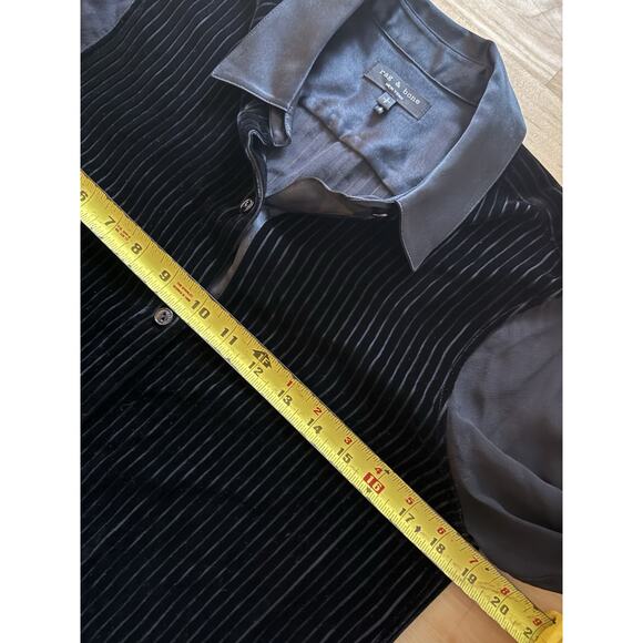 Rag & Bone Lila Striped Burn Out Button Down Silk S - Picture 5 of 6